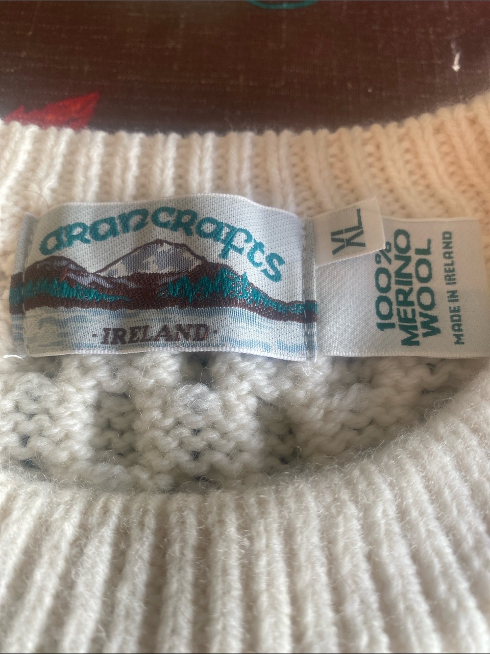 Aran Crafts Cream Merino Wool Crewneck Sweater - Men